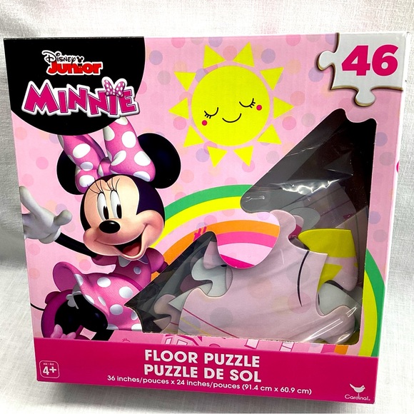 MINNIE MOUSE 46 PIECES FLOOR PUZZLE BY DISNEY SIZE:36” X 24” PINK AND MULTI - Picture 1 of 14
